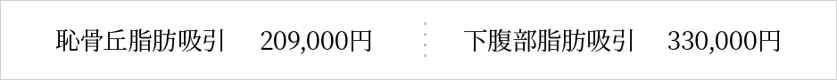 恥骨丘（どて）脂肪吸引の料金
